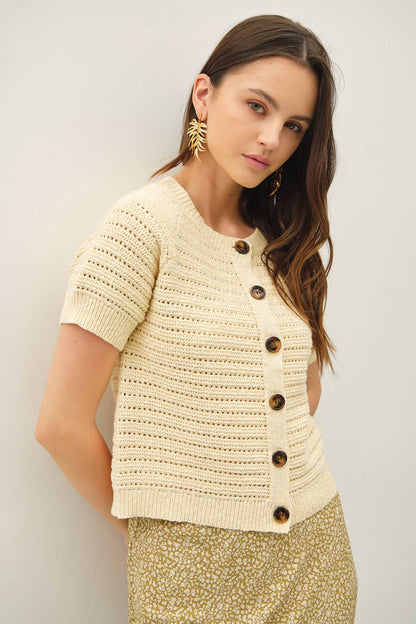 Short Sleeve Crochet Cardigan