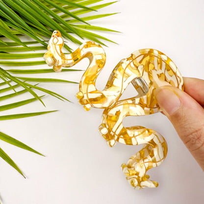 Yellow Python Hair Clip