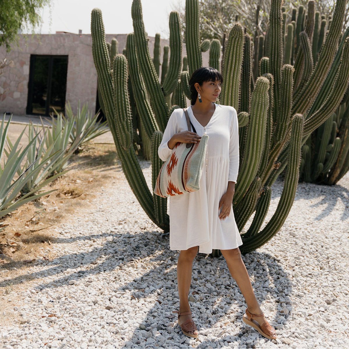 Florita Zapotec Wool Tote–Handwoven in Oaxaca