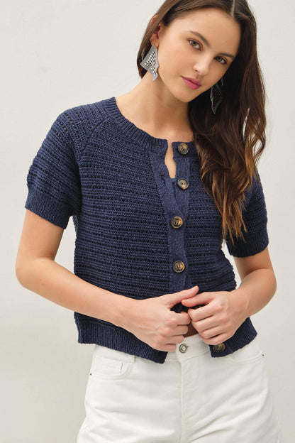 Short Sleeve Crochet Cardigan