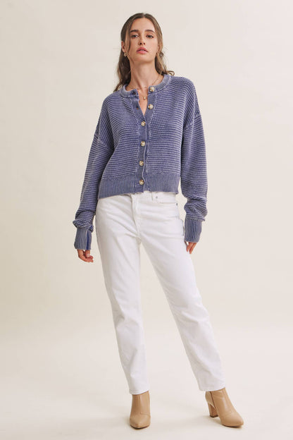 Mineral Waffle Cardigan