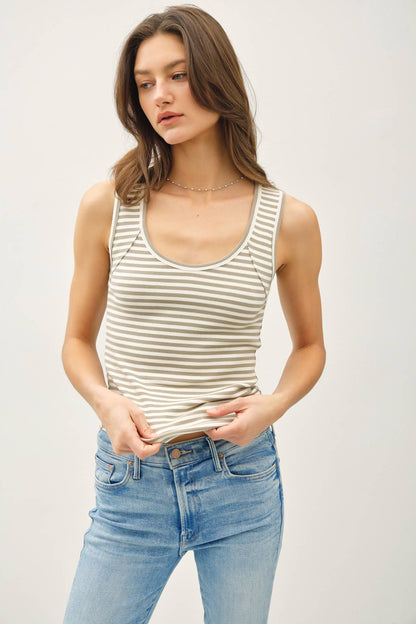 Camile Ribbed Cotton Tank