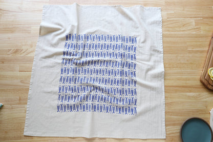 Fish Kitchen Towel, Handprinted Tea Towel