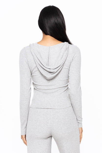 Bamboo Blend Long Sleeve Henley Hoodie