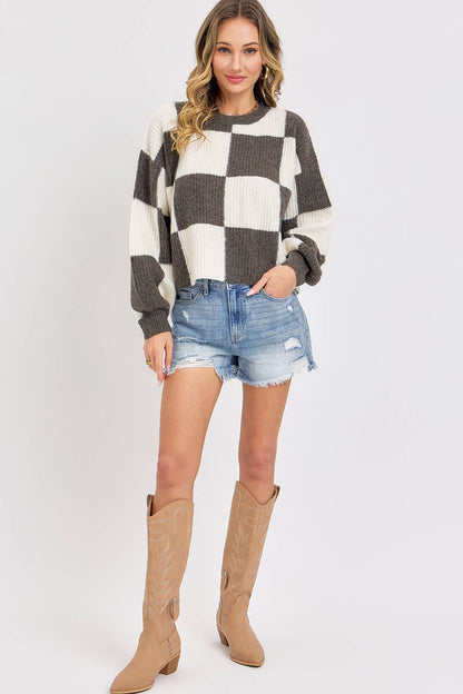 Cozy Grid Sweater