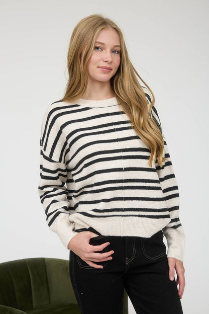 Stripe Front Seam Sweater