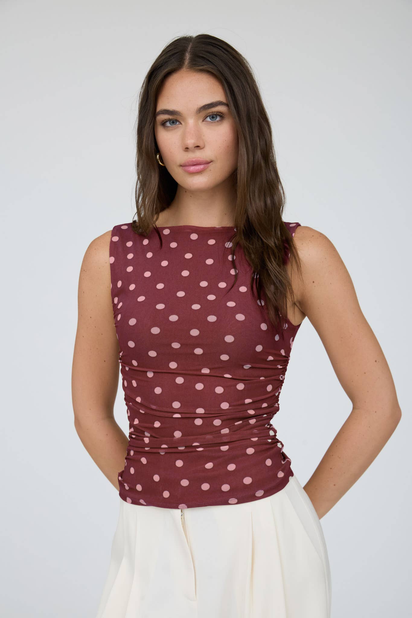 Moonlight Dot Mesh Top