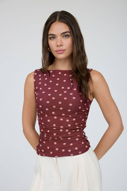 Moonlight Dot Mesh Top