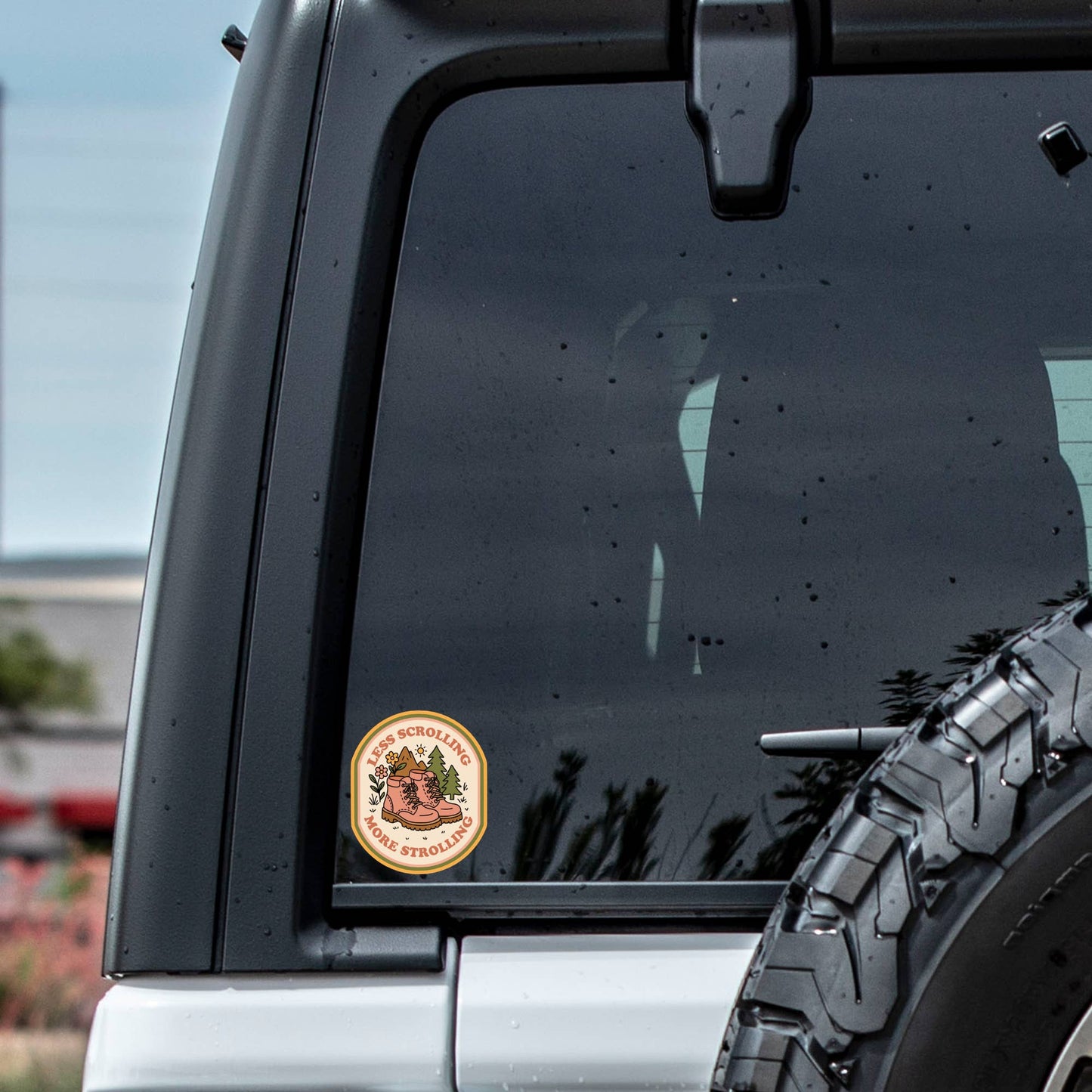 Less Scrolling More Strolling Sticker