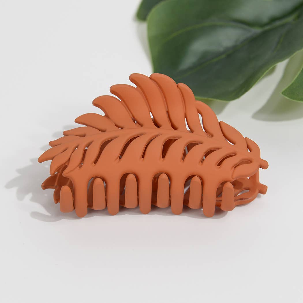 Matte Leaf Feather Hair Clip