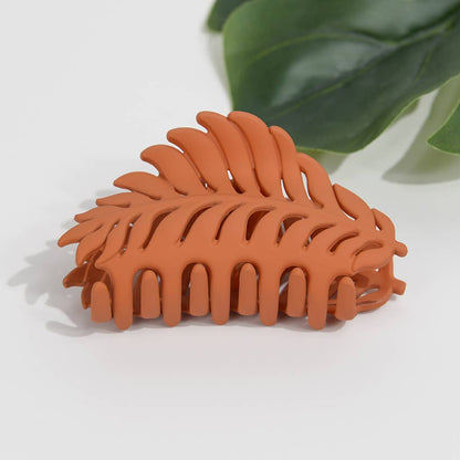 Matte Leaf Feather Hair Clip