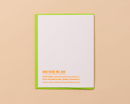Letterpress Cooler & Hotter Vibrant Card