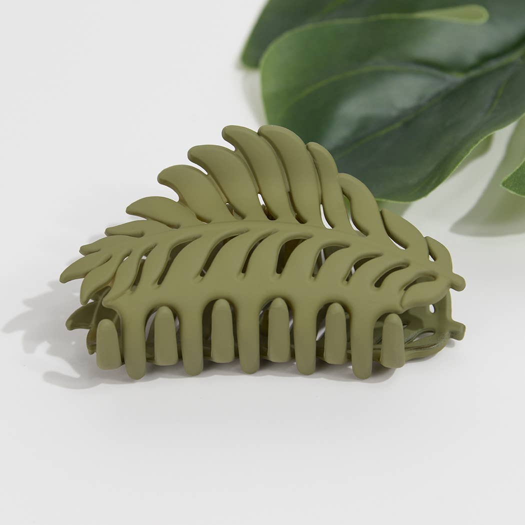 Matte Leaf Feather Hair Clip