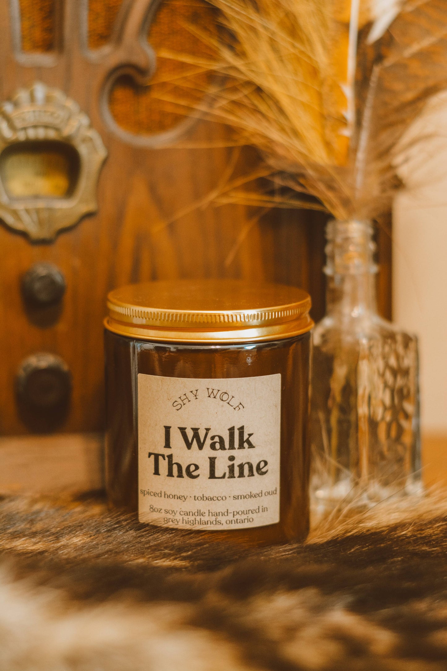 I Walk the Line Candle - Johnny Cash Inspired - Honey, Oud