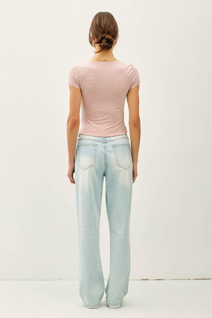 Ultra Soft Striped Square Neck