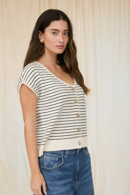 Scoop Neck Short Sleeve Cardi