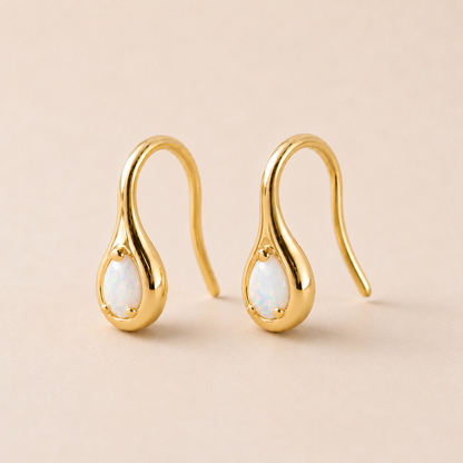Mini Pear Drop - White Opal