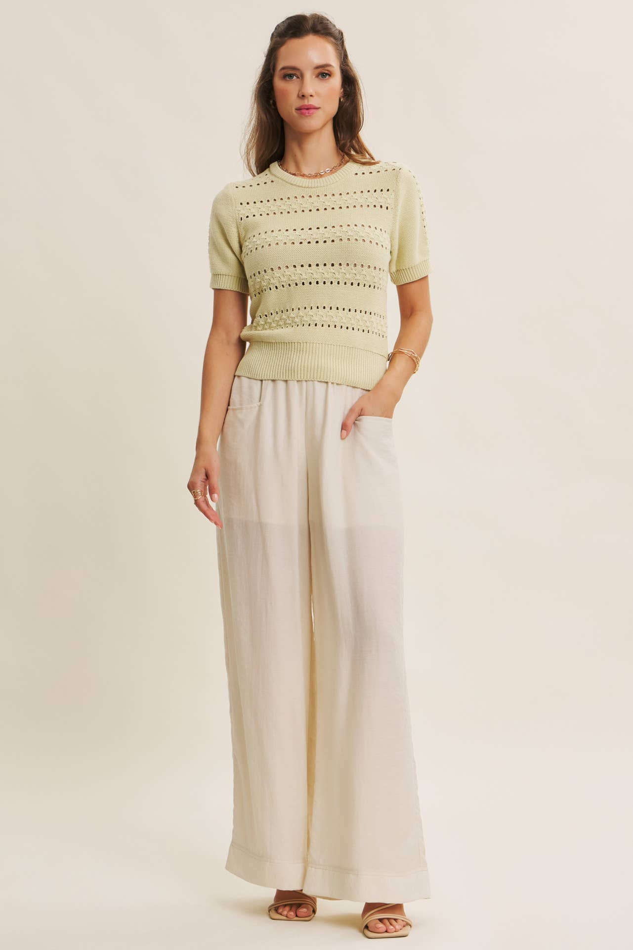 Vintage Breeze Pointelle Sweater