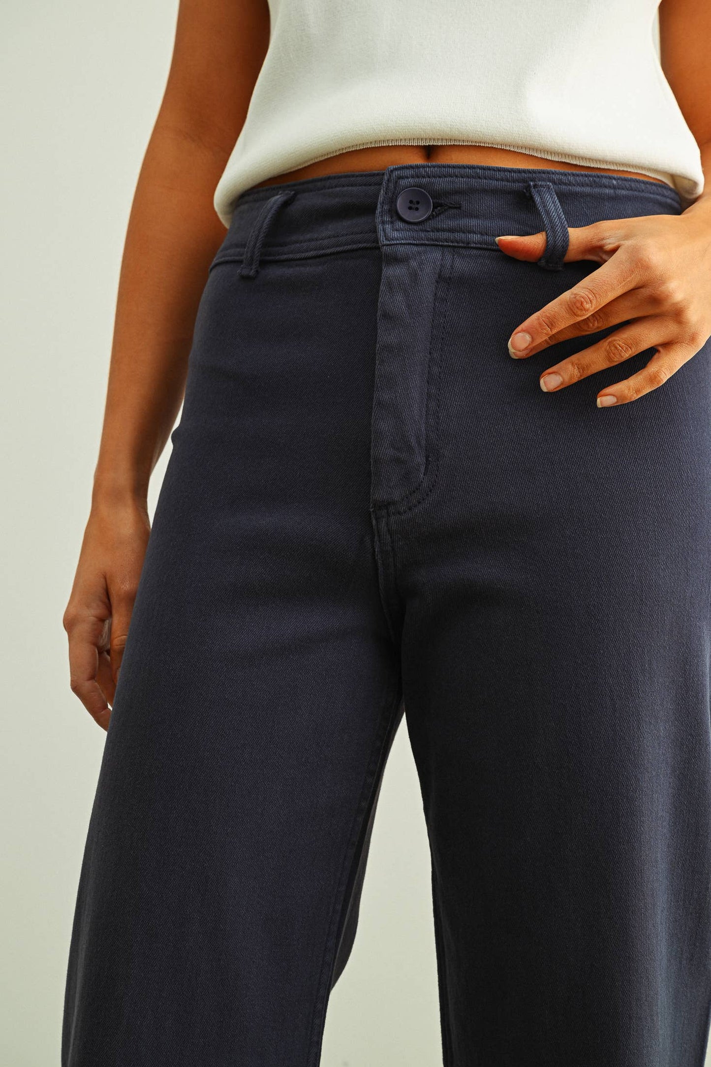 Stone Wide Leg Denim Pants