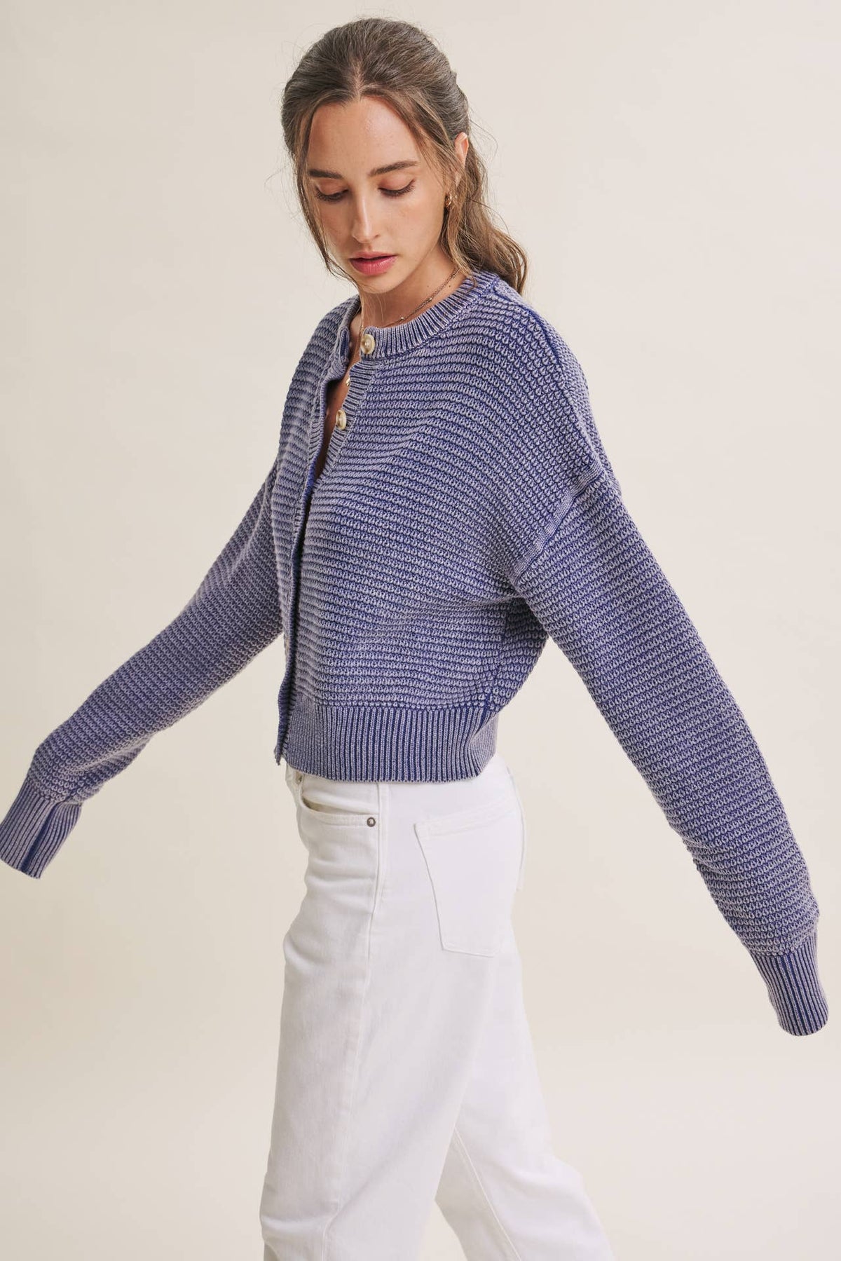 Mineral Waffle Cardigan