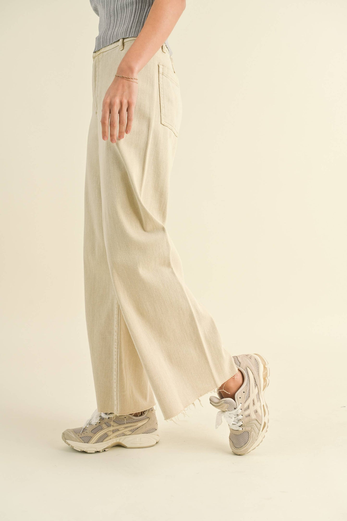 Stone Wide Leg Denim Pants