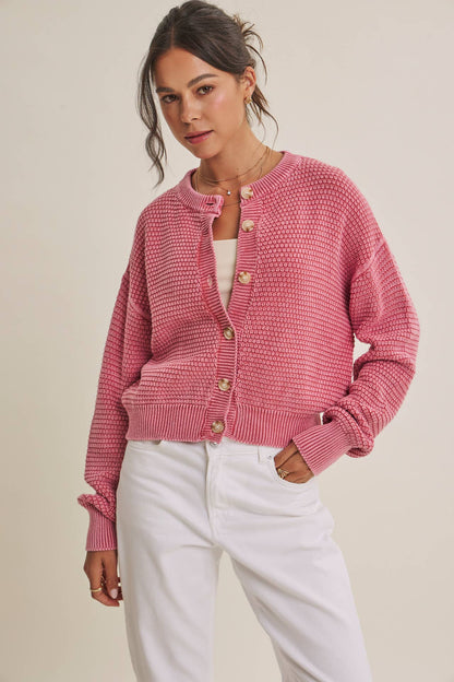 Mineral Waffle Cardigan