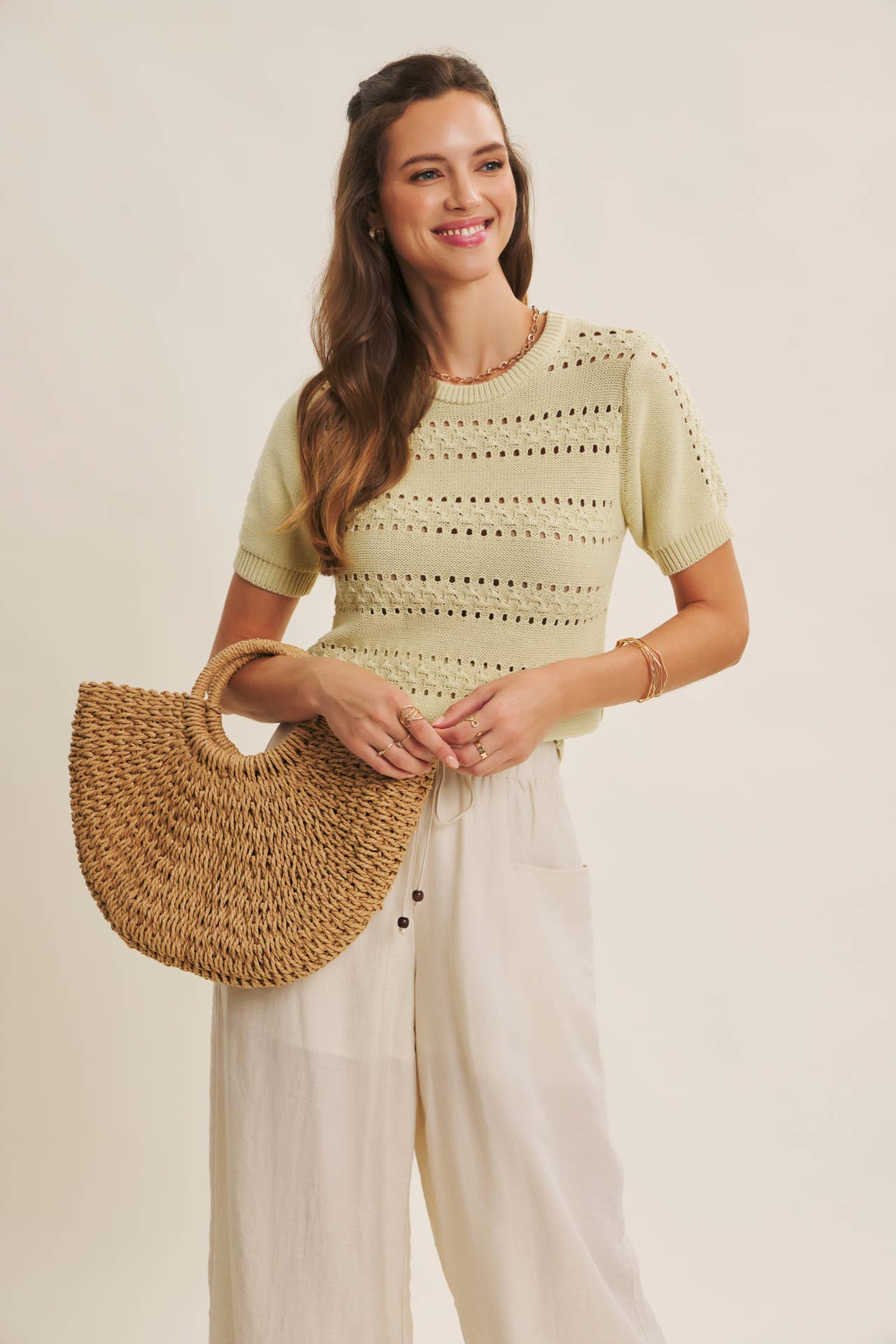 Vintage Breeze Pointelle Sweater