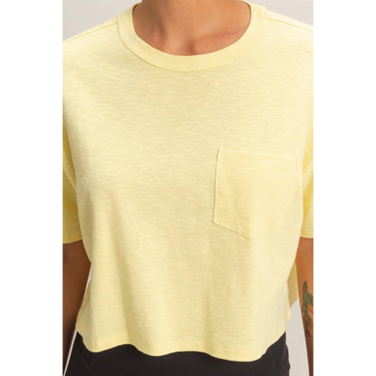 Boxy Crew Neck Top With Pocket