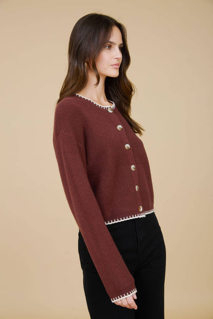 Contrast Stitch Cardi