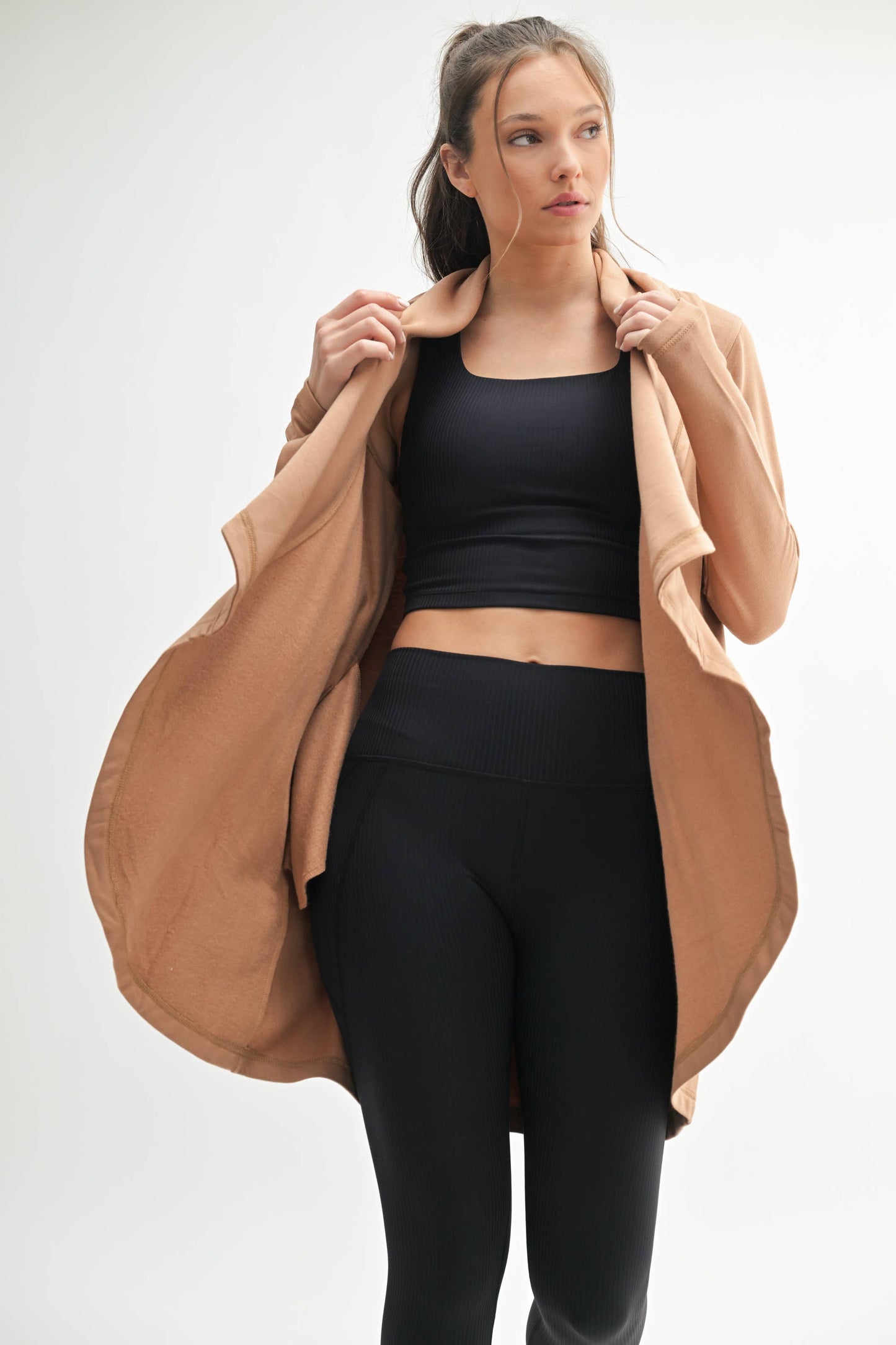 Fleece Lined Flowy Open Cardigan