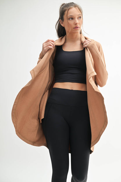 Fleece Lined Flowy Open Cardigan