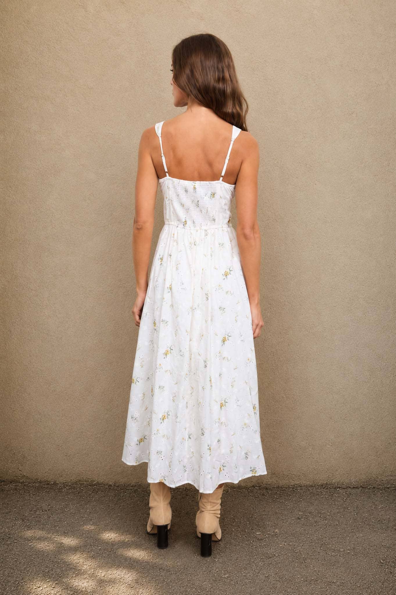 Marigold Eyelet Midi Dress