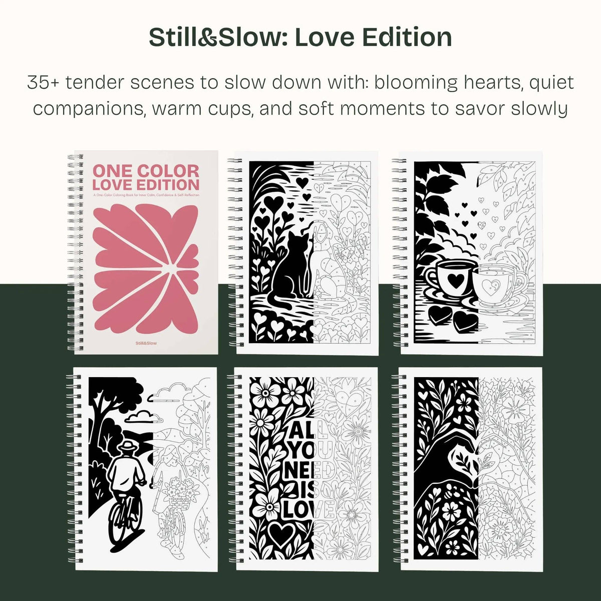 One Color Coloring Book - Love Edition